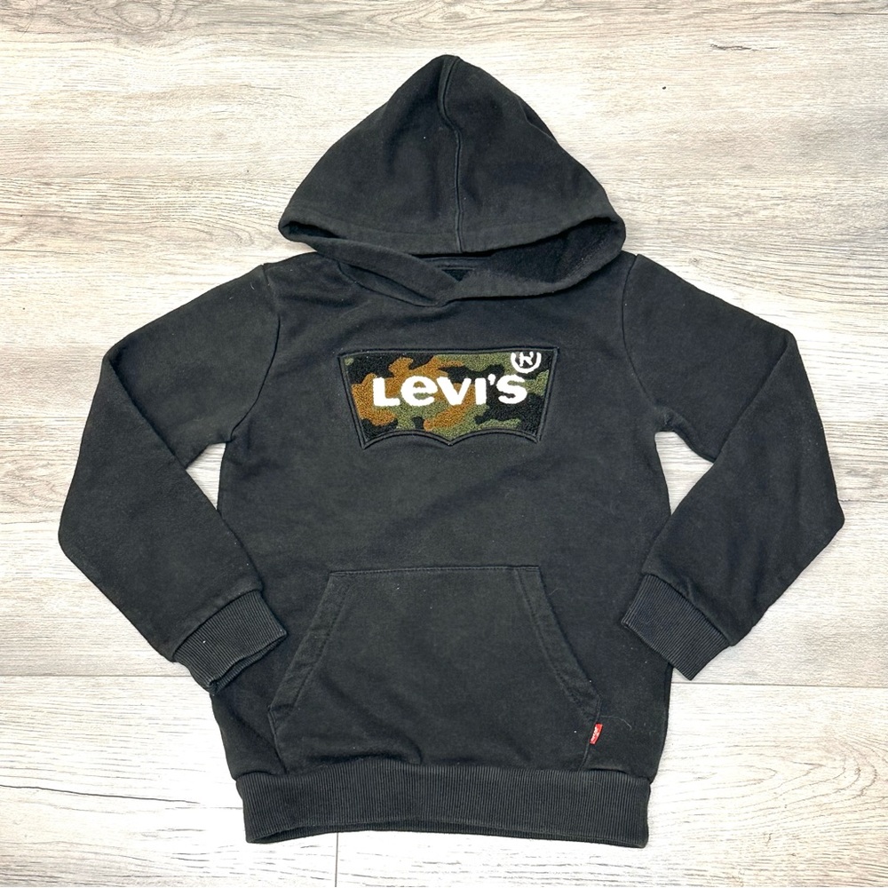 Levis Kids Camo Logo Black Hoodie Size M 5-6yr
